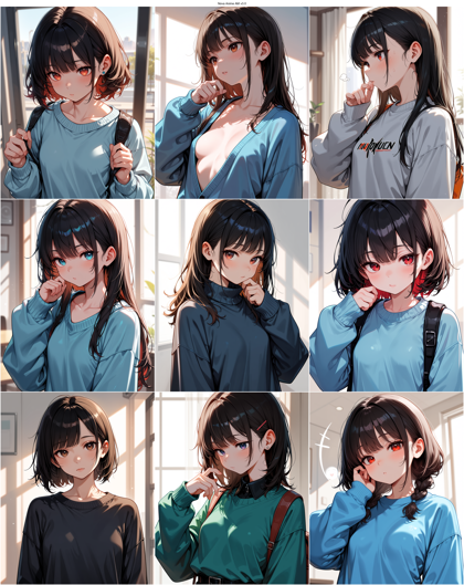 Nova Anime AM v3.0 - セーターの縄編み、縄模様を表現するプロンプト、画像生成結果:画像13