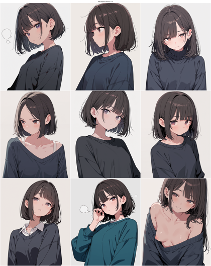 RIN Flanime Anima v1.0 - セーターの縄編み、縄模様を表現するプロンプト、画像生成結果:画像16