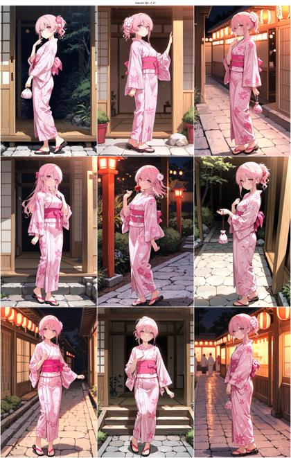 Hakushi Mix v1.41 - 浴衣を着ているキャラクターを表現するプロンプト、画像生成結果:画像8