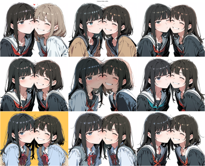 Confound Atelier JetMix - 頬が触れ合うほど顔を近づけたシーンを表現するプロンプト、画像生成結果:画像8