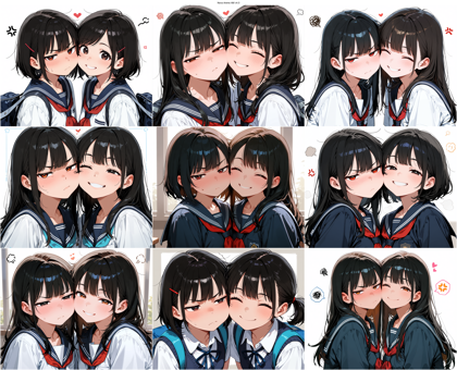 Nova Anime AM v4.0 - 頬が触れ合うほど顔を近づけたシーンを表現するプロンプト、画像生成結果:画像4