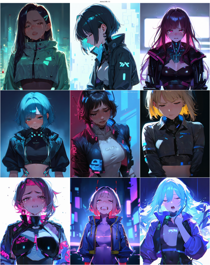 Anima-2.9B v1.0 - 泣き顔を表現するプロンプト、画像生成結果:画像10
