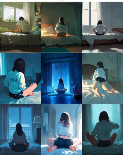 Anima-2.9B v1.0 - 顔が見えないシーンを表現するプロンプト、画像生成結果:画像2
