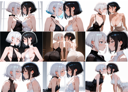 AnimaIka v4.6 - 向かい合って顔を近づけているシーンを表現するプロンプト、画像生成結果:画像4