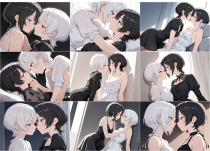 Raehoshi illust XL v10.0 - 向かい合って顔を近づけているシーンを表現するプロンプト、画像生成結果:画像12