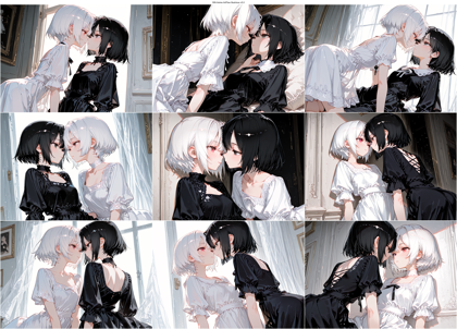 RIN Anime ArtFlow Illustrious v5.0 - 向かい合って顔を近づけているシーンを表現するプロンプト、画像生成結果:画像13
