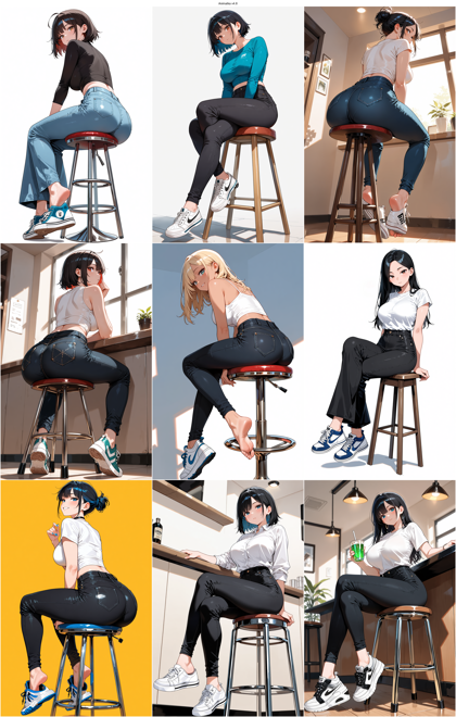AnimaIka v4.8 - 足が地面についていない状態を表現するプロンプト、画像生成結果:画像4