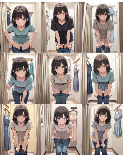 Dinamus v4 - 試着室のシーンを表現するプロンプト、画像生成結果:画像11