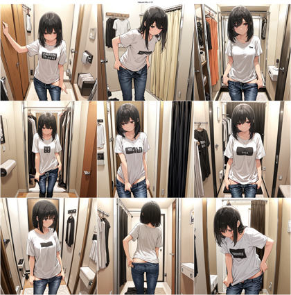 Hakushi Mix v1.41 - 試着室のシーンを表現するプロンプト、画像生成結果:画像4