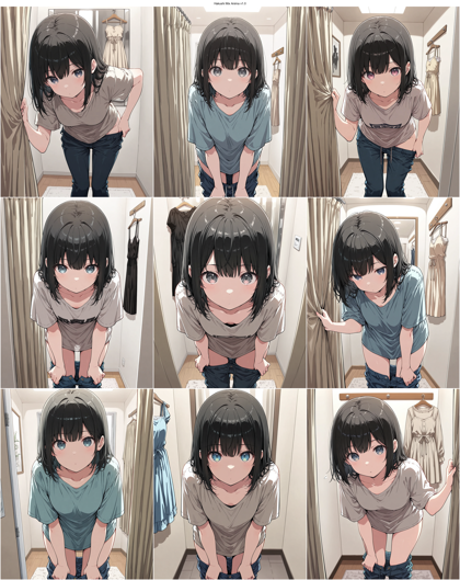 Hakushi Mix Anima v1.0 - 試着室のシーンを表現するプロンプト、画像生成結果:画像9