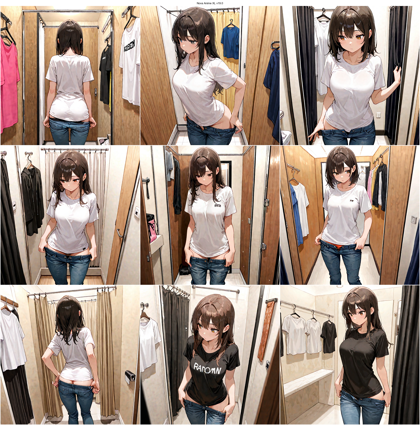 Nova Anime XL v19.0 - 試着室のシーンを表現するプロンプト、画像生成結果:画像2