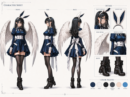 通常の場合 - GPT Image でキャラクターシート、キャラクターの三面図を生成する:画像4