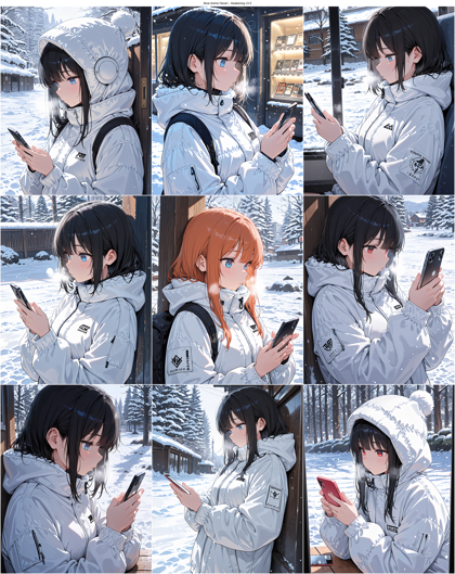 Alcai Anime Haven - Awakening v3.0 - スマートフォンの画面を見るポーズを生成するプロンプト・生成結果:画像7