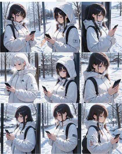Prefect illustrious XL v8.0 - スマートフォンの画面を見るポーズを生成するプロンプト・生成結果:画像3