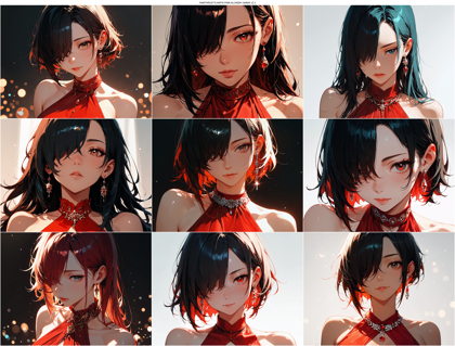 RAMTHRUST'S-NSFW-PINK-ALCHEMY-ANIMA v2.2 - 片方の目が髪で隠れている状態、キャラクターを表現するプロンプト、画像生成結果:画像11