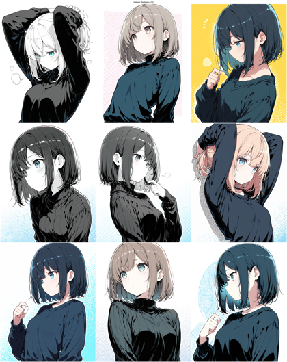Hakushi Mix Anima v1.0 - 影をドットで表現するプロンプト、画像生成結果:画像5