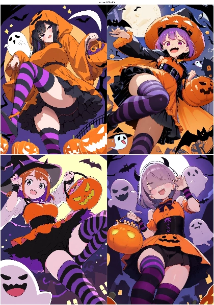 Anima-2.9B v1.0 - ハロウィンのコスチュームを表現するプロンプト、画像生成結果:画像2