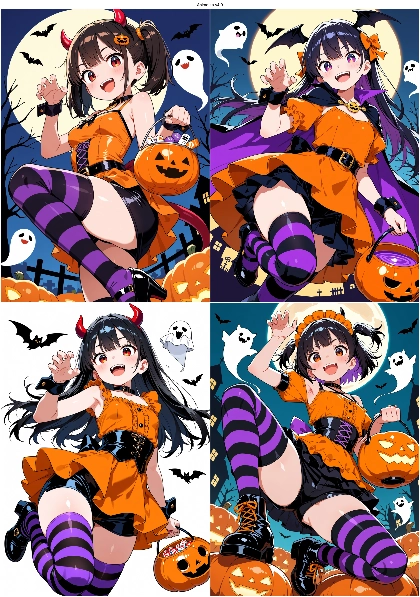 AnimaIka v4.9 - ハロウィンのコスチュームを表現するプロンプト、画像生成結果:画像4