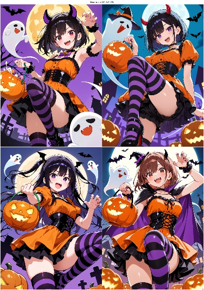 Nova Anime AM v6.0:2.9B - ハロウィンのコスチュームを表現するプロンプト、画像生成結果:画像5