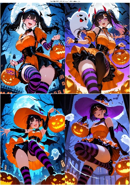 RAMTHRUST'S-NSFW-PINK-ALCHEMY-ANIMA v3.1 - ハロウィンのコスチュームを表現するプロンプト、画像生成結果:画像6