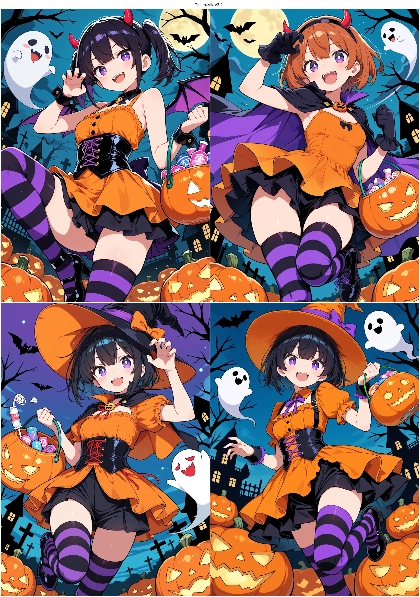 Tekito-Mix v3.21 - ハロウィンのコスチュームを表現するプロンプト、画像生成結果:画像7