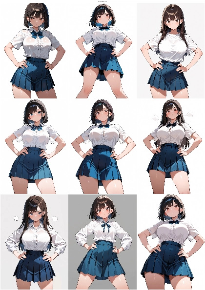 AnimaIka v4.9 - 腰に手をあてているポーズを表現するプロンプト、画像生成結果:画像4