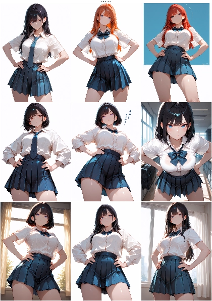 Hassaku Anima v1.3 - 腰に手をあてているポーズを表現するプロンプト、画像生成結果:画像3