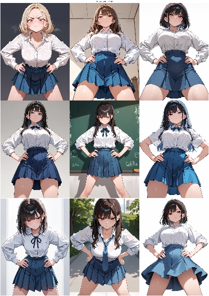 Nova Anime AM v6.0:2.9B - 腰に手をあてているポーズを表現するプロンプト、画像生成結果:画像5