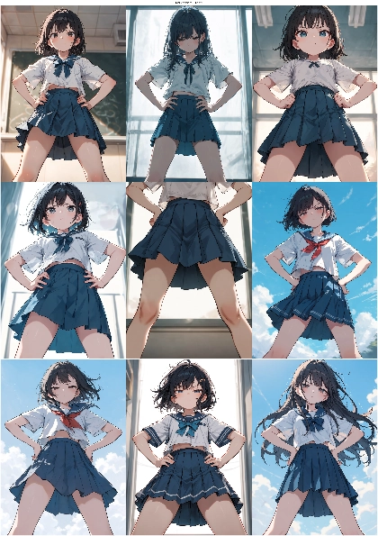 Riaku Anima v0.3 Sophy - 腰に手をあてているポーズを表現するプロンプト、画像生成結果:画像8