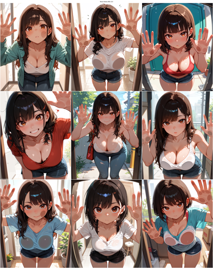 Nova Anime AM v3.0 - 前かがみで、壁に手をついているポーズを表現するプロンプト、画像生成結果:画像8