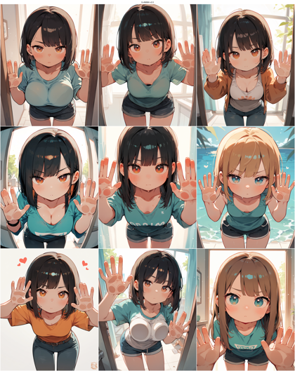 Q-ANIMA v2.0 - 前かがみで、壁に手をついているポーズを表現するプロンプト、画像生成結果:画像10
