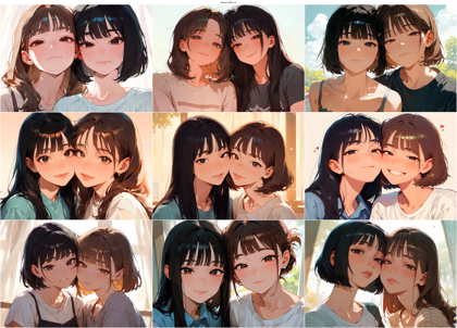 Anima-2.9B v1.0 - 顔（頭部）を近づけているシーンを表現するプロンプト、画像生成結果:画像2