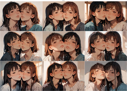 Animij S1 - 顔（頭部）を近づけているシーンを表現するプロンプト、画像生成結果:画像7