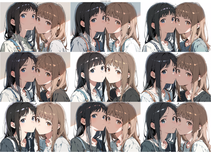 Confound Atelier JetMix - 顔（頭部）を近づけているシーンを表現するプロンプト、画像生成結果:画像8