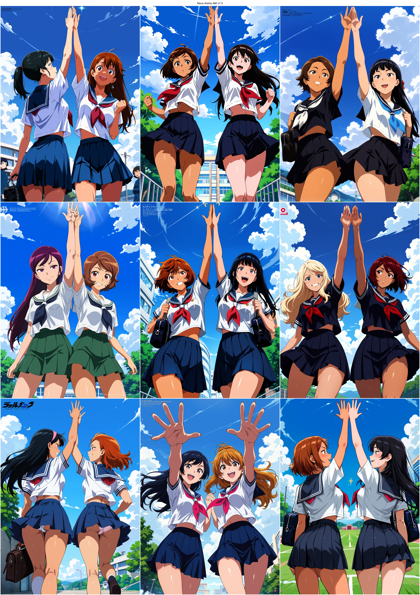 Nova Anime AM v1.5 - ハイタッチを表現するプロンプト、画像生成結果:画像11