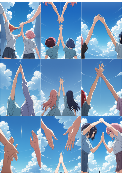 Raehoshi illust XL v10.0 - ハイタッチを表現するプロンプト、画像生成結果:画像4