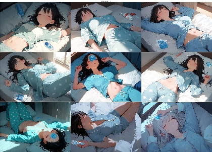 Anima aesthetic-v1.1 - 額の冷えピタシート、氷嚢を表現するプロンプト、画像生成結果:画像1
