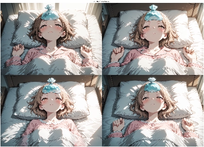 VXP Krea2 Beta 4 (Anime) - 額の冷えピタシート、氷嚢を表現するプロンプト、画像生成結果:画像12