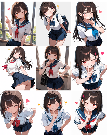 AnimaIka v4.4 - 人差し指を立てるポーズのプロンプト、画像生成結果:画像6