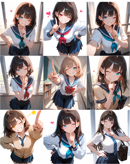 Hassaku Anima v1.1 - 人差し指を立てるポーズのプロンプト、画像生成結果:画像5