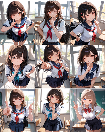 Nova Anime AM v3.0 - 人差し指を立てるポーズのプロンプト、画像生成結果:画像7