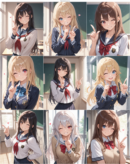 Prefect illustrious XL v8.0 - 人差し指を立てるポーズのプロンプト、画像生成結果:画像3
