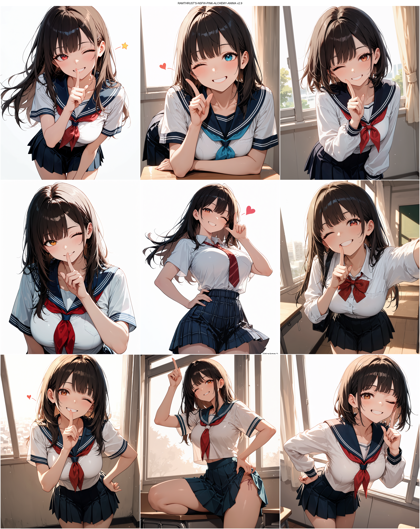 RAMTHRUST'S-NSFW-PINK-ALCHEMY-ANIMA v2.9 - 人差し指を立てるポーズのプロンプト、画像生成結果:画像8