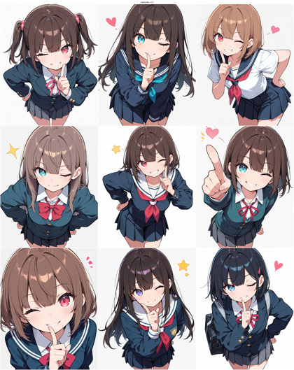 Tekito-Mix v3.0 - 人差し指を立てるポーズのプロンプト、画像生成結果:画像10