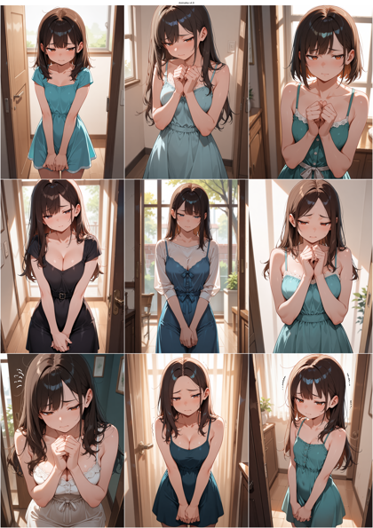 AnimaIka v4.8 - 自信なさげな表情、不安な表情を表現するプロンプト、画像生成結果:画像4