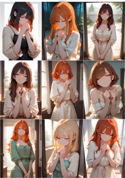 Hassaku Anima v1.3 - 自信なさげな表情、不安な表情を表現するプロンプト、画像生成結果:画像3
