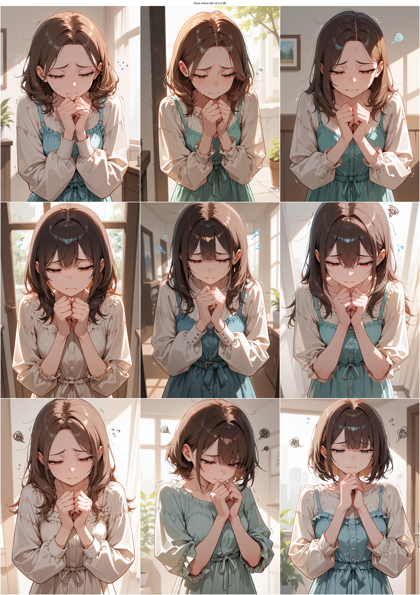 Nova Anime AM v5.0:2.9B - 自信なさげな表情、不安な表情を表現するプロンプト、画像生成結果:画像5