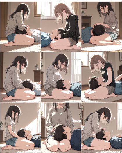 Hakushi Mix Anima v1.0 - 膝枕のシーンを表現するプロンプト、画像生成結果:画像10