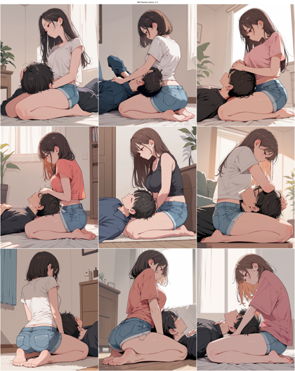 RIN Flanime Anima v1.0 - 膝枕のシーンを表現するプロンプト、画像生成結果:画像9