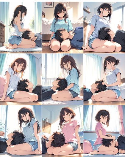 Sudachi Anima v1.0 - 膝枕のシーンを表現するプロンプト、画像生成結果:画像11